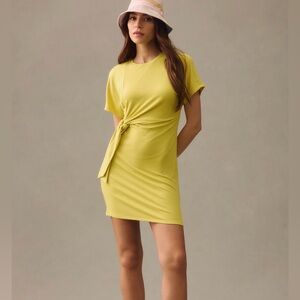 Anthropologie Daily Practice Nico Tie-Waist Dress in Celery, Size Small